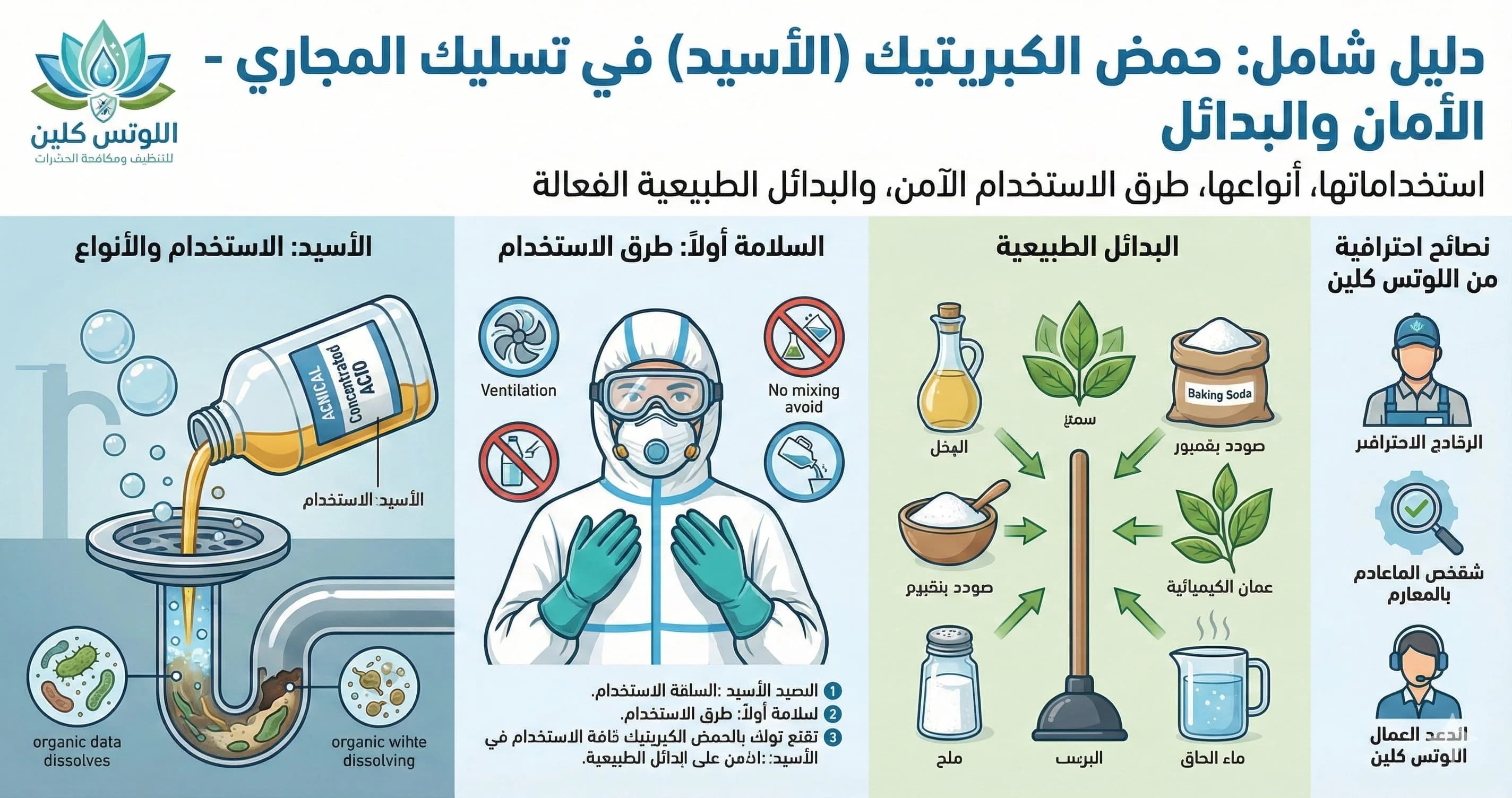طريقة تسليك المجاري والبيارات بالأسيد بحذر وسرعة