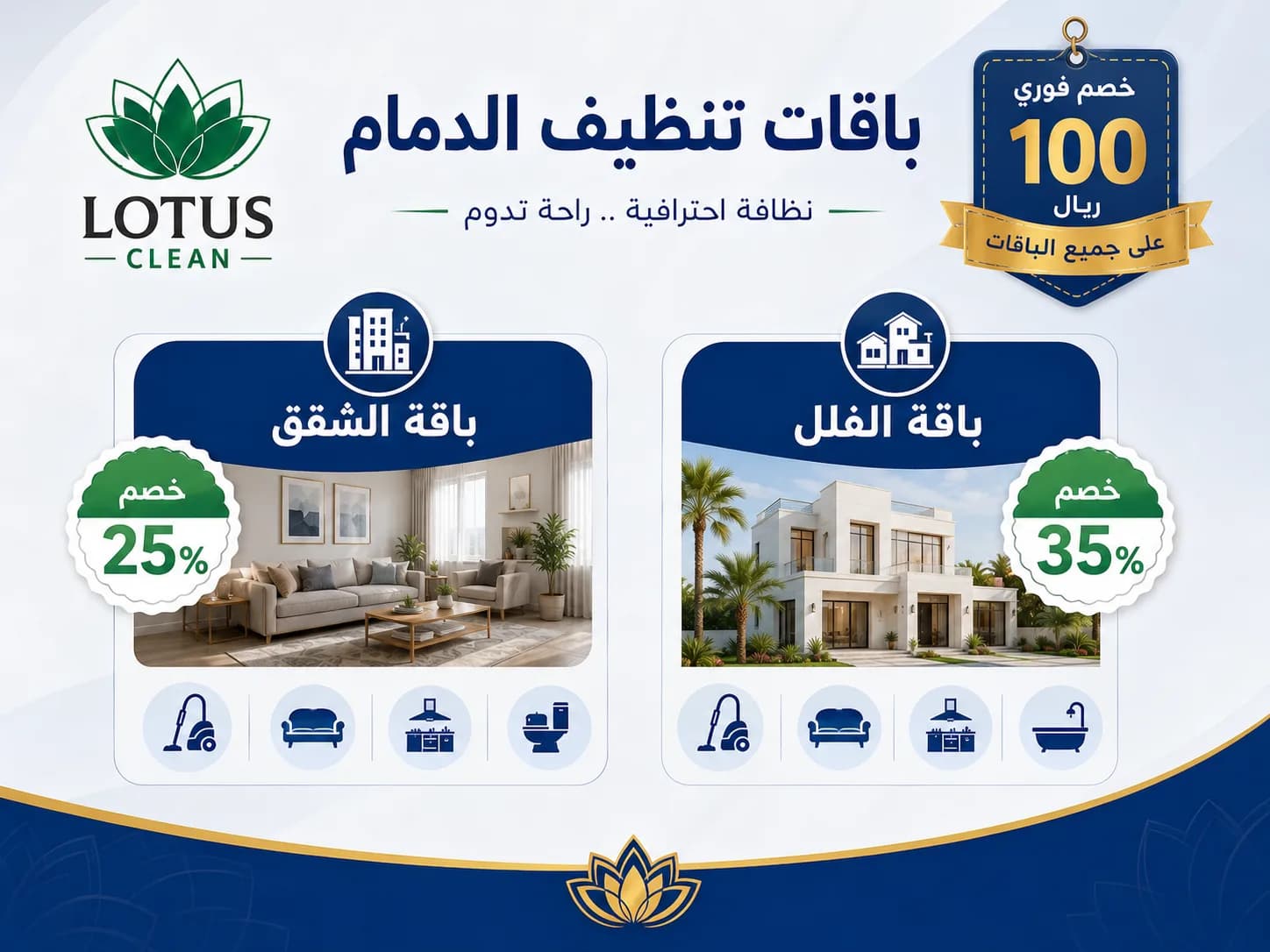 إنفوجرافيك باقات وأسعار التنظيف بالدمام