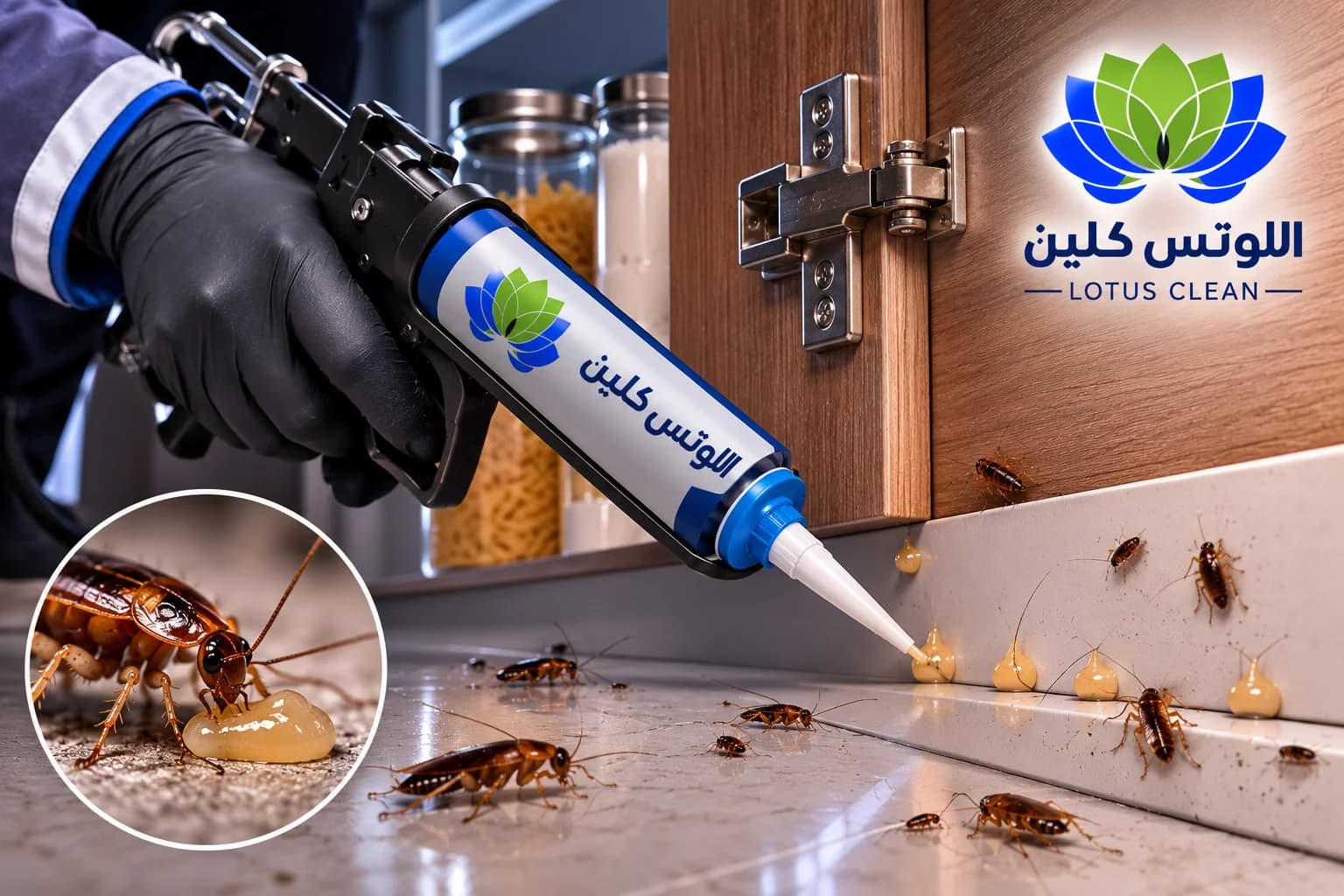 تطبيق جل الصراصير الألمانية في المطابخ بجدة