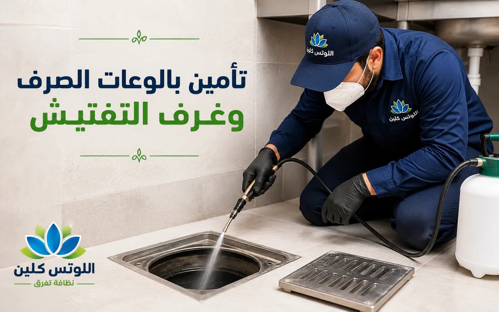 قبل وبعد رش غرف تفتيش الصرف الصحي وبالوعات الحمامات ضد الصراصير الأمريكية بجدة