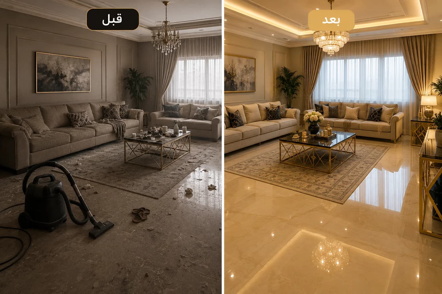 تنظيف منازل قبل وبعد شامل - تحويل الفوضى إلى ترتيب فندقي