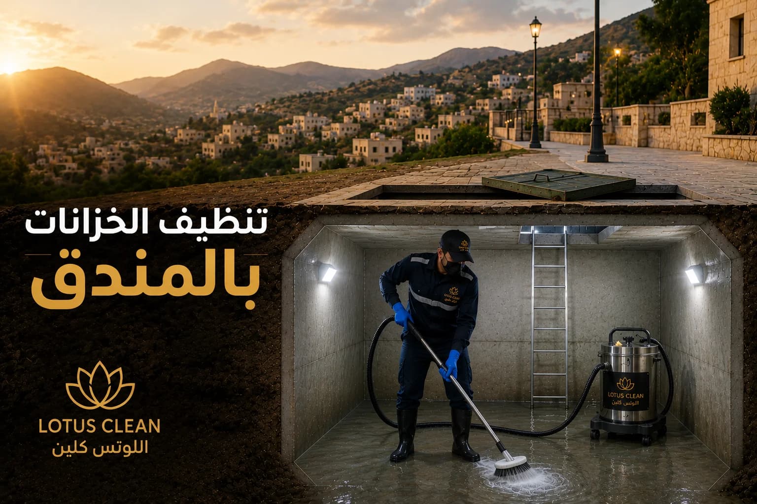 تنظيف الخزانات في المندق وتعقيمها