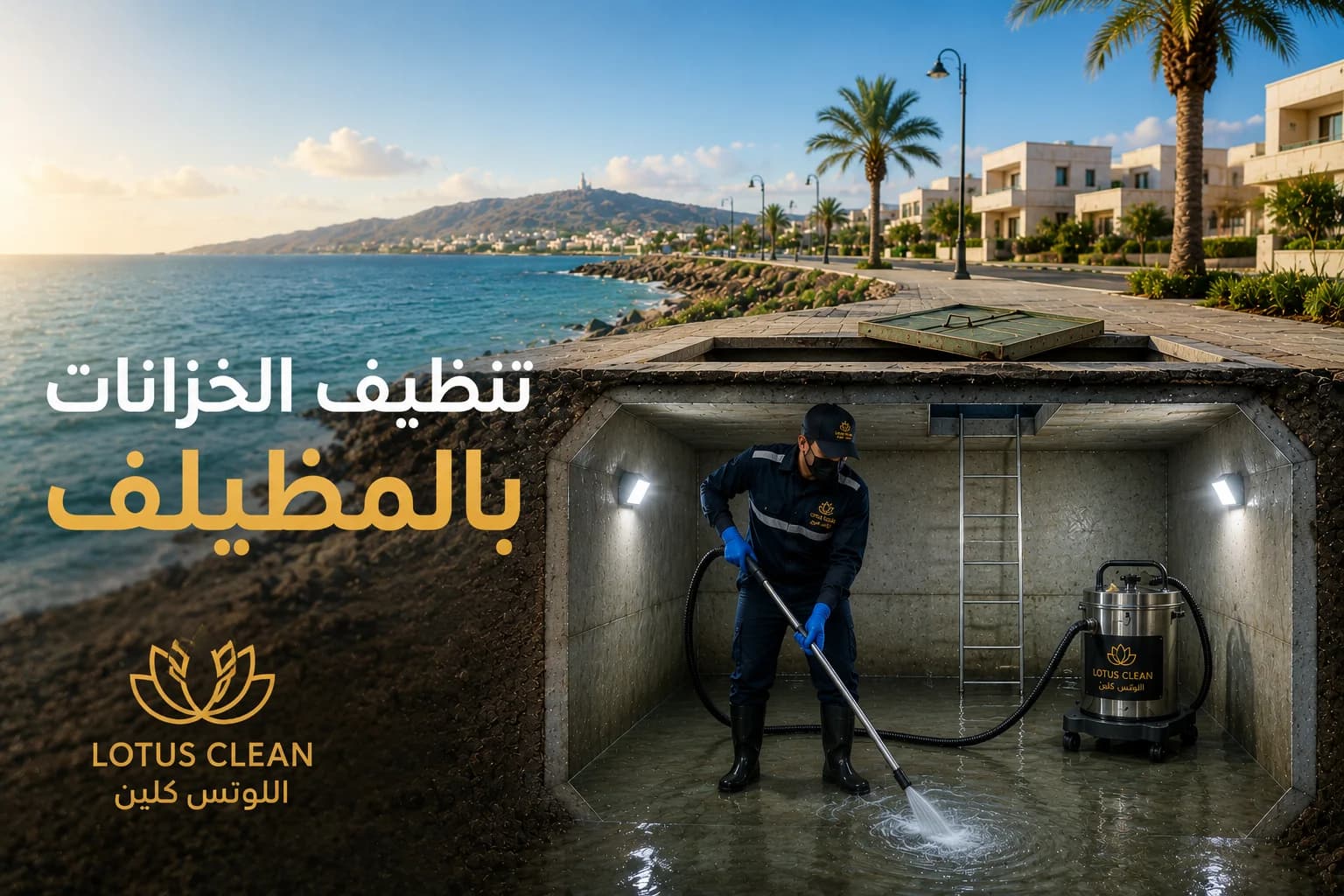 تنظيف الخزانات في المظيلف وتعقيمها