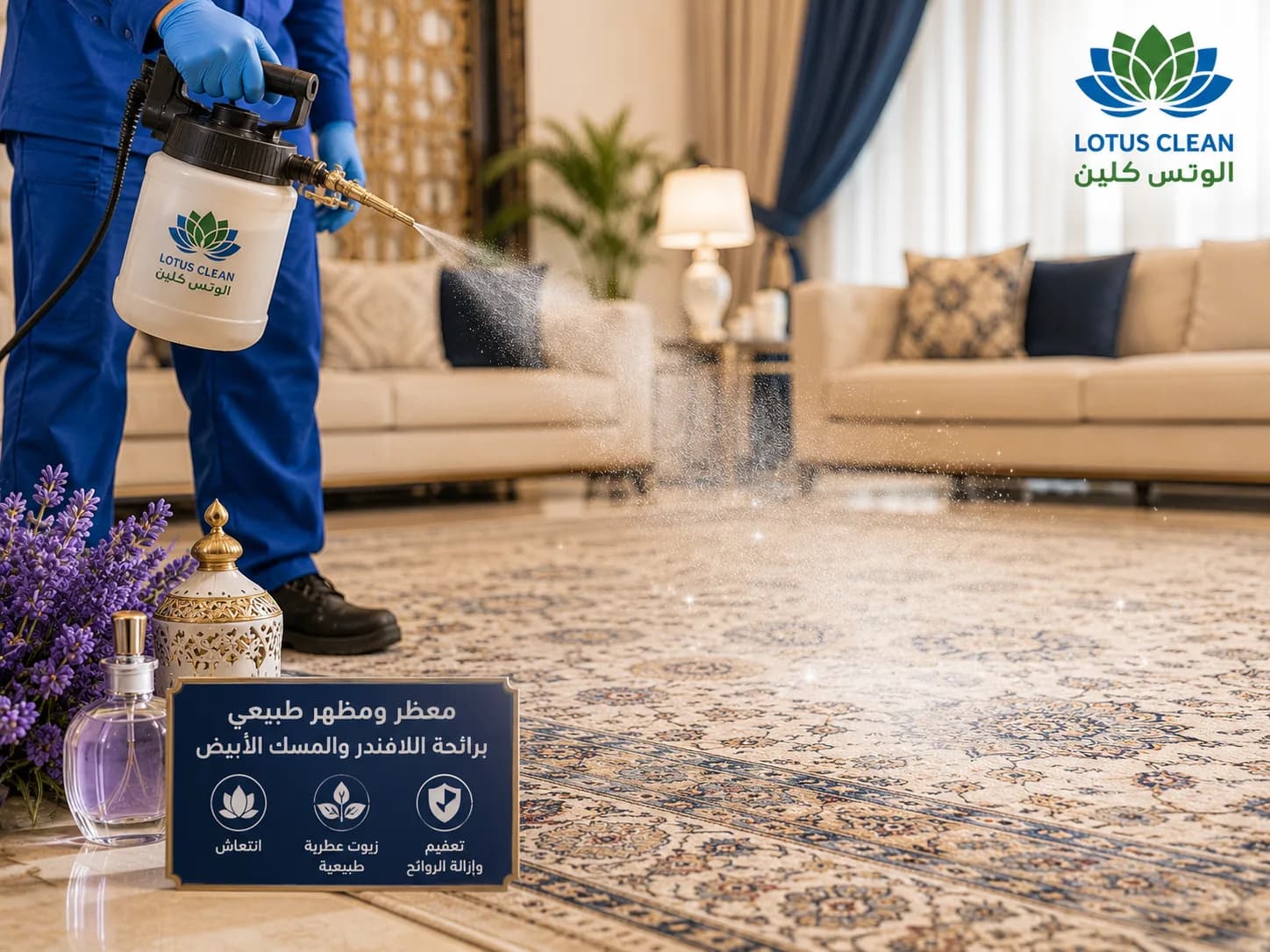 تعطير وتطييب السجاد باللافندر والمسك بجدة