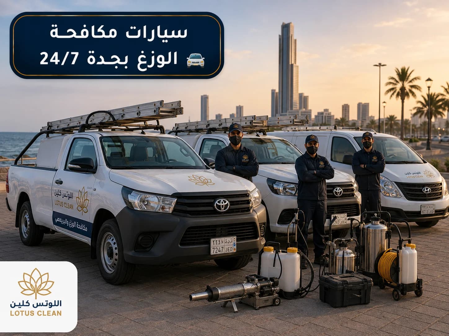 أسطول سيارات مكافحة الوزغ بجدة