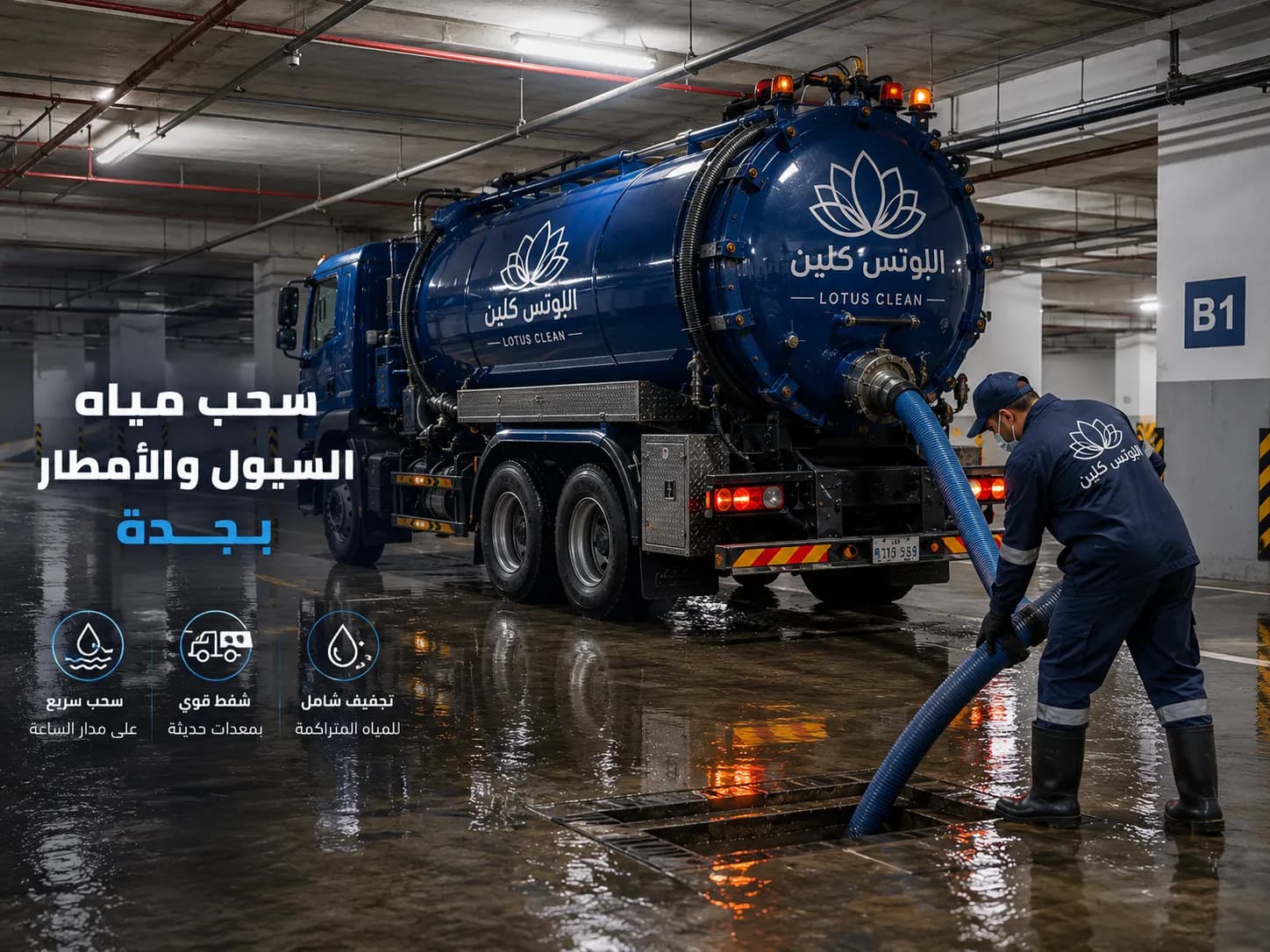 شفط مياه السيول والأمطار بجدة