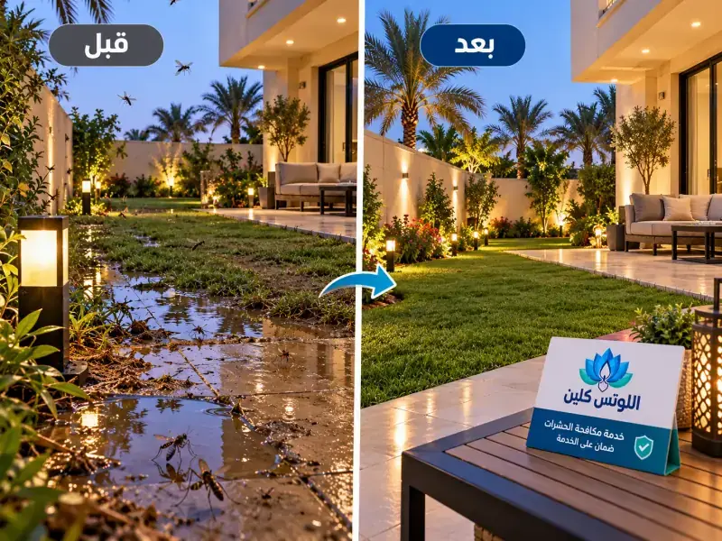 قبل وبعد رش ومكافحة الحشرات والقضاء التام عليها في الباحة - مكافحة الوزغ والبرص