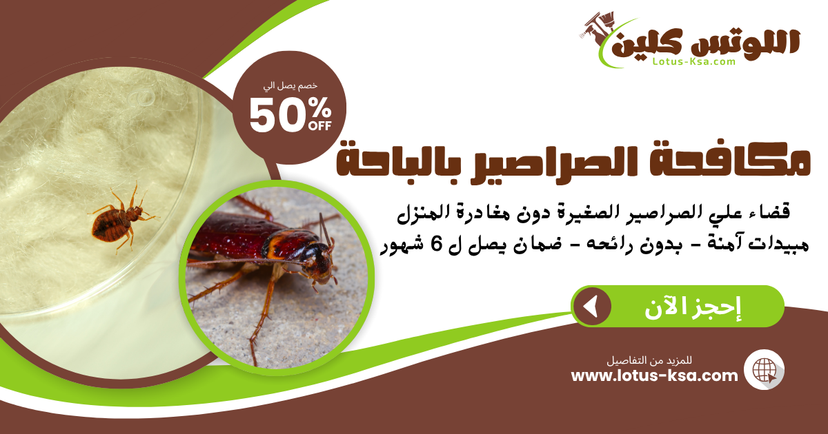 شركة مكافحة الصراصير في الباحة - اللوتس