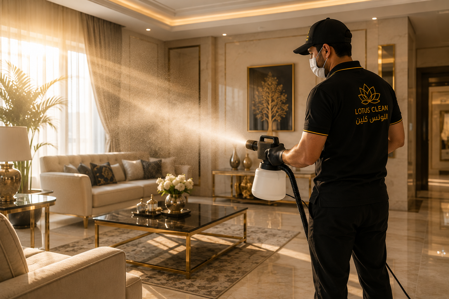 رذاذ التعقيم النهائي داخل المنزل لرفع مستوى الثقة والجودة