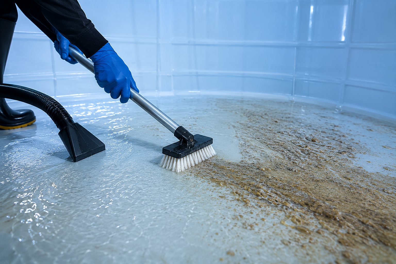 إزالة الرواسب من الخزانات بشكل كامل
